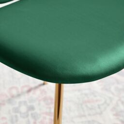 FurnitureboxUK Set of 2 Ivy Modern Velvet Dining Chairs On Gold Legs - Vintage Retro Nod in Green - thumbnail 9