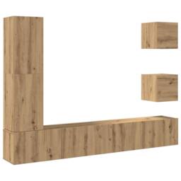 Berkfield Home 5 Piece TV Cabinet Set Wall-mounted Artisan Oak Engineered Wood - thumbnail 2