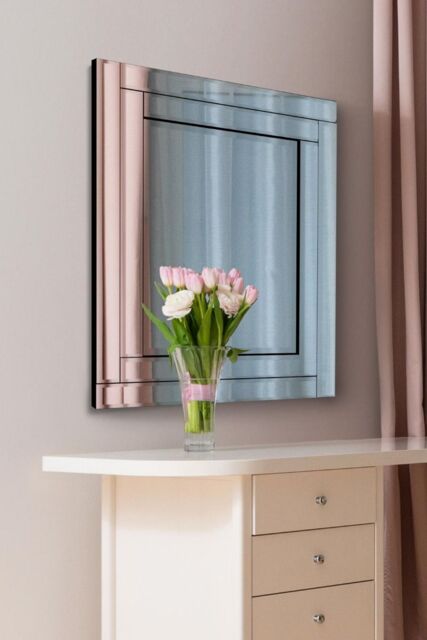 MirrorOutlet Luxford All Glass Bevelled Mirror 68 x 58 CM in Silver - Size: 1 Pack - image 1
