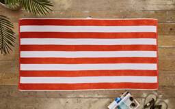 Deyongs Cabana Bay Supersoft 100% Cotton Woven Stripe Large Beach Towel 80x165cm in Orange - Size: 80x165 cm - thumbnail 3