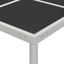 Berkfield Home Table Garden Dining Table 170x170x74.5 cm Glass & Steel in Black - thumbnail 4