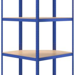 Berkfield Home 4-Layer Corner Shelf Blue Steel&Engineered Wood - thumbnail 7