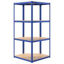 Berkfield Home 4-Layer Corner Shelf Blue Steel&Engineered Wood - thumbnail 6