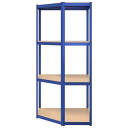 Berkfield Home 4-Layer Corner Shelf Blue Steel&Engineered Wood - thumbnail 5