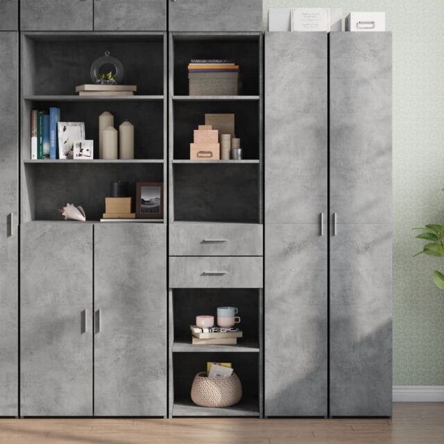 Berkfield Home Highboard Concrete Grey 45x42.5x185 cm Engineered Wood - image 1