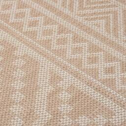 Berkfield Home Outdoor Flatweave Rug 100x200 cm Brown Stripes in Light Brown - Size: Medium - thumbnail 5