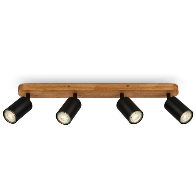 BRILONER Black Wood 4xGU10 9W Requires Bulb Spotlight - image 1