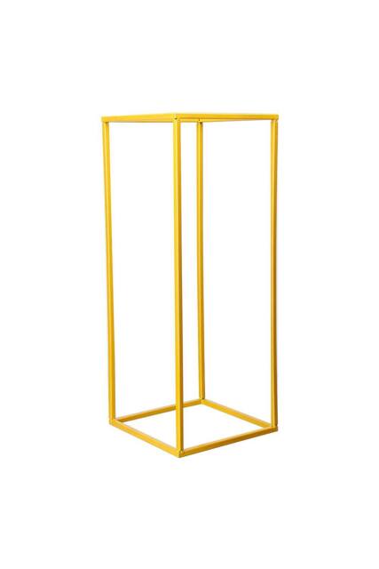 Living and Home 80cm H Golden Rectangular Flower Stand Pedestal Rack Wedding Party Ornament in Gold