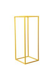 Living and Home 80cm H Golden Rectangular Flower Stand Pedestal Rack Wedding Party Ornament in Gold - thumbnail 1
