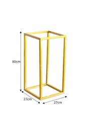 Living and Home 80cm H Golden Rectangular Flower Stand Pedestal Rack Wedding Party Ornament in Gold - thumbnail 6