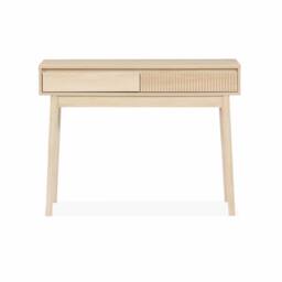 sweeek 100cm console table with grooved wooden detail in Beige - thumbnail 6