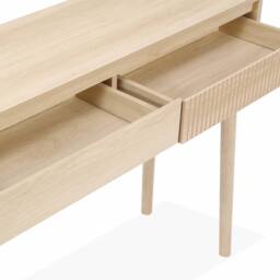 sweeek 100cm console table with grooved wooden detail in Beige - thumbnail 8