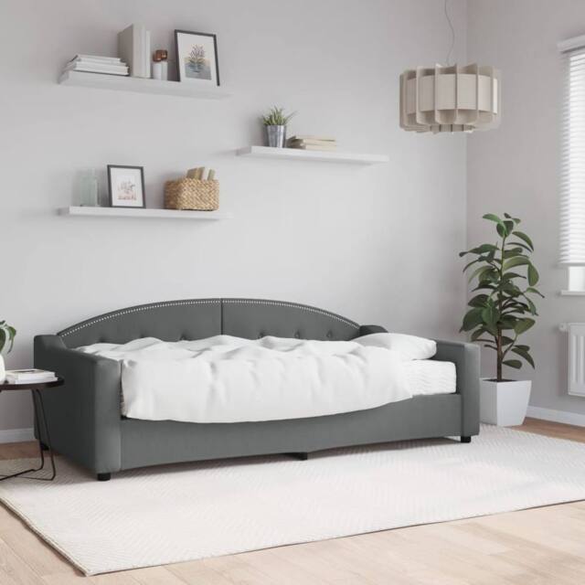 Berkfield Home Daybed with Mattress Dark Grey 90x190 cm Fabric - image 1