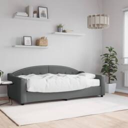 Berkfield Home Daybed with Mattress Dark Grey 90x190 cm Fabric - thumbnail 1