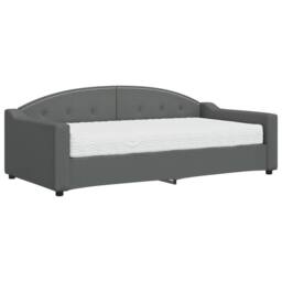 Berkfield Home Daybed with Mattress Dark Grey 90x190 cm Fabric - thumbnail 2