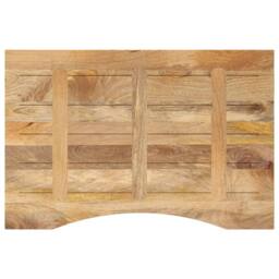 Berkfield Home Desk Top with Curve 80x60x2.5 cm Solid Wood Rough Mango in Brown - thumbnail 5
