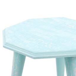 Wyld and Coco Nesting Side Tables Set of 2 - Distressed Mango Wood Blue - thumbnail 6