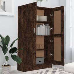 Berkfield Home Classic Book Cabinet Smoked Oak 82.5x30.5x150 cm Engineered Wood in Brown - thumbnail 1