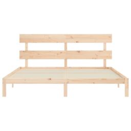 Berkfield Home Bed Frame with Headboard 200x200 cm Solid Wood in Brown - thumbnail 6