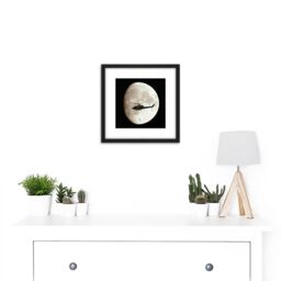 Artery8 Military UK RAF Griffin Helicopter Full Moon 8X8 Inch Square Wooden Framed Wall Art Print Picture with Mount in Black - thumbnail 2