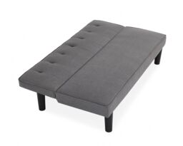 Home Detail Layla Fabric Sofa Bed With Tufted Detail & Black Legs in Grey - thumbnail 4