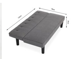 Home Detail Layla Fabric Sofa Bed With Tufted Detail & Black Legs in Grey - thumbnail 6