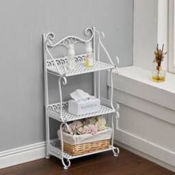 KORVIXA 3 Tier Metal Bathroom Storage Shelf in White - thumbnail 3