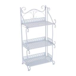 KORVIXA 3 Tier Metal Bathroom Storage Shelf in White - thumbnail 1