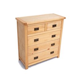 Cabinet Bits Lugo 5 Drawer Chest of Drawers Bras Drop Handle in Light Brown - thumbnail 3