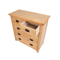 Cabinet Bits Lugo 5 Drawer Chest of Drawers Bras Drop Handle in Light Brown - thumbnail 4