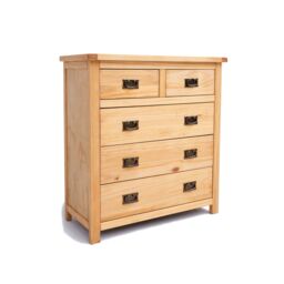 Cabinet Bits Lugo 5 Drawer Chest of Drawers Bras Drop Handle in Light Brown - thumbnail 2