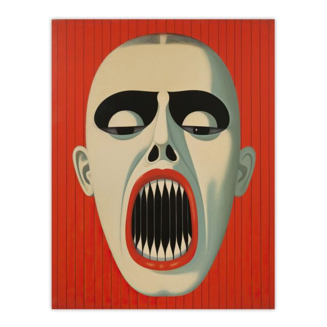 "Wee Blue Coo Wall Art Print Nightmare Gothic Horror Red Monochrome Living Room - Size: W18"" x H24""" - image 1
