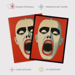 "Wee Blue Coo Wall Art Print Nightmare Gothic Horror Red Monochrome Living Room - Size: W18"" x H24""" - thumbnail 2
