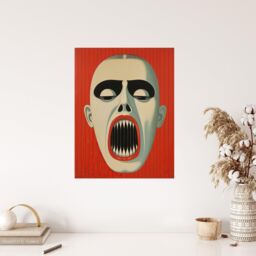 "Wee Blue Coo Wall Art Print Nightmare Gothic Horror Red Monochrome Living Room - Size: W18"" x H24""" - thumbnail 4