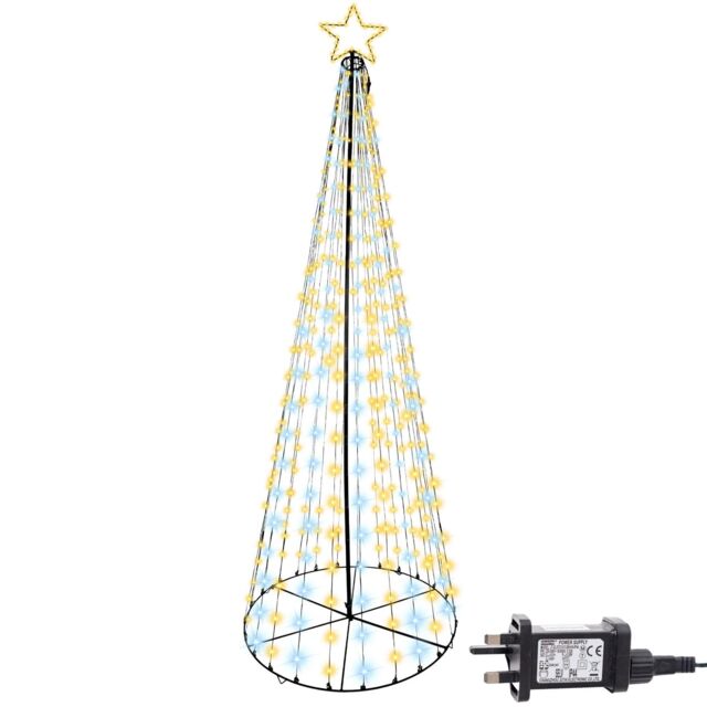 Christmas Maypole Tree LED Light Pyramid Outdoor Decoration 3m