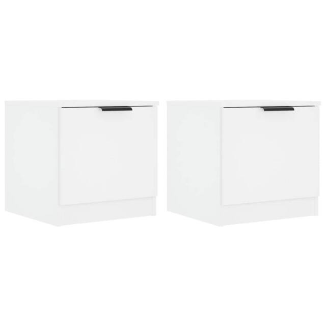Berkfield Home Bedside Cabinets 2 pcs White 40x39x40 cm - Size: 40 x 39 x 40 cm - image 1