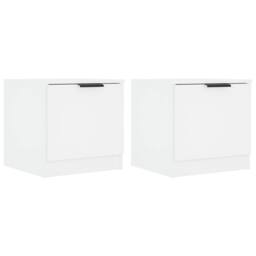Berkfield Home Bedside Cabinets 2 pcs White 40x39x40 cm - Size: 40 x 39 x 40 cm - thumbnail 1