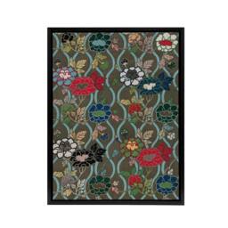 "Artery8 Japanese Floral Pattern G A Audsley Black Framed Canvas Wall Art - Size: W12"" x H16""" - thumbnail 1