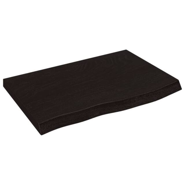 Berkfield Home Table Top Dark Grey 60x40x(2-4) cm Treated Solid Wood Oak - image 1