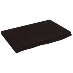 Berkfield Home Table Top Dark Grey 60x40x(2-4) cm Treated Solid Wood Oak - thumbnail 1