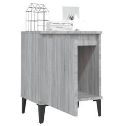 Berkfield Home Bed Cabinets with Metal Legs 2 pcs Grey Sonoma 40x30x50 cm - Size: 40 x 30 x 50 cm - thumbnail 4