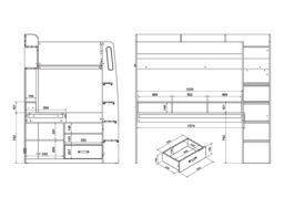 Recoil Kyrk Gaming High Sleeper Bed in Black - Size: Single - thumbnail 4