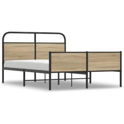 Berkfield Home Bed Frame without Mattress 140x190 cm Sonoma Oak Engineered Wood in Brown - thumbnail 2