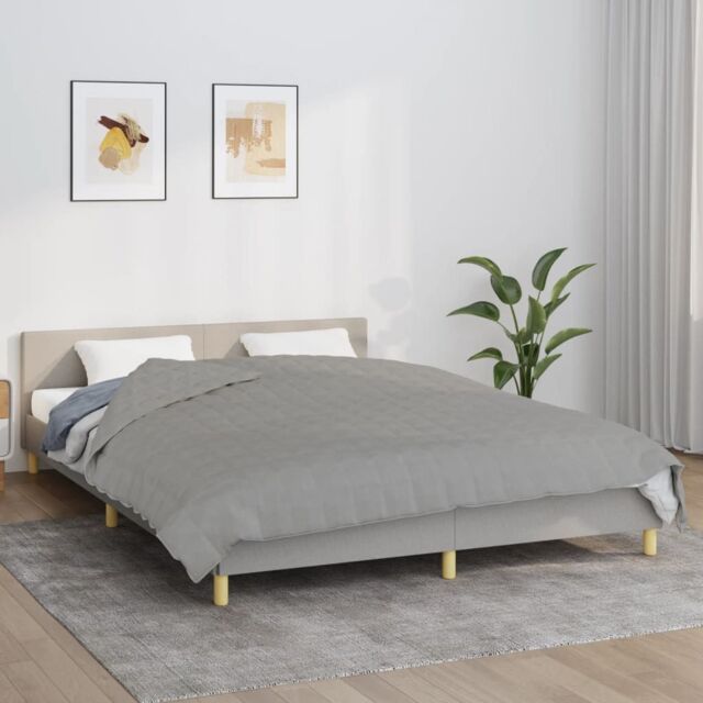 Berkfield Home Weighted Blanket Grey 220x235 cm King 11 kg Fabric - image 1