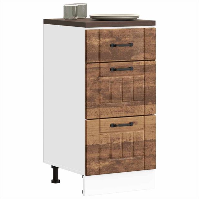 Berkfield Home Kitchen Base Cabinet Lucca Old Wood Engineered Wood in Brown - image 1