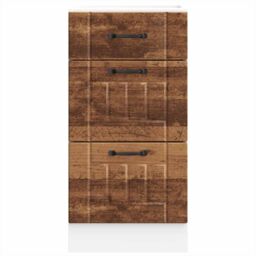 Berkfield Home Kitchen Base Cabinet Lucca Old Wood Engineered Wood in Brown - thumbnail 4