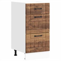 Berkfield Home Kitchen Base Cabinet Lucca Old Wood Engineered Wood in Brown - thumbnail 2