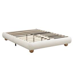 Matteo Beige Velvet Upholstered Double Bed Frame - thumbnail 7