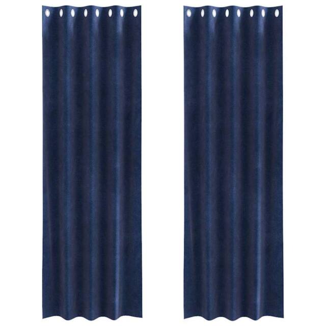 Berkfield Home Blackout Curtains with Eyelets 2 pcs Dark Blue Velvet - image 1