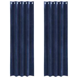 Berkfield Home Blackout Curtains with Eyelets 2 pcs Dark Blue Velvet